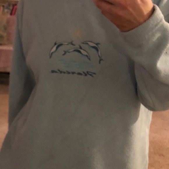 🐬 Baby Blue Florida Dolphin Pullover Sweater - Picture 2 of 7